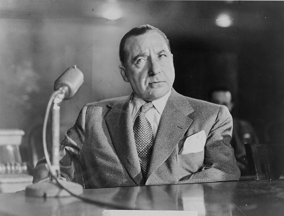 Frank Costello testifying before the Kefauver Committee in 1951